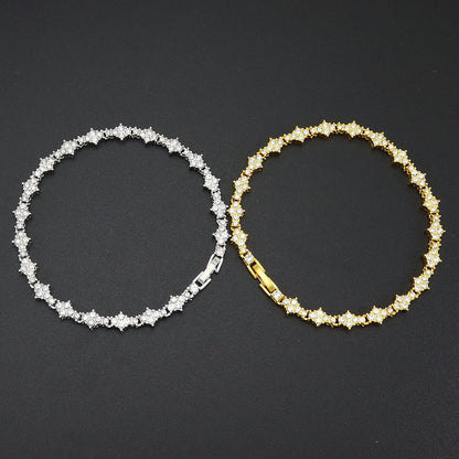 Classic Cluster Tennis Bracelet | Gold
