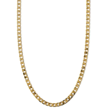 Flat Link Curb Chain Necklace | Gold