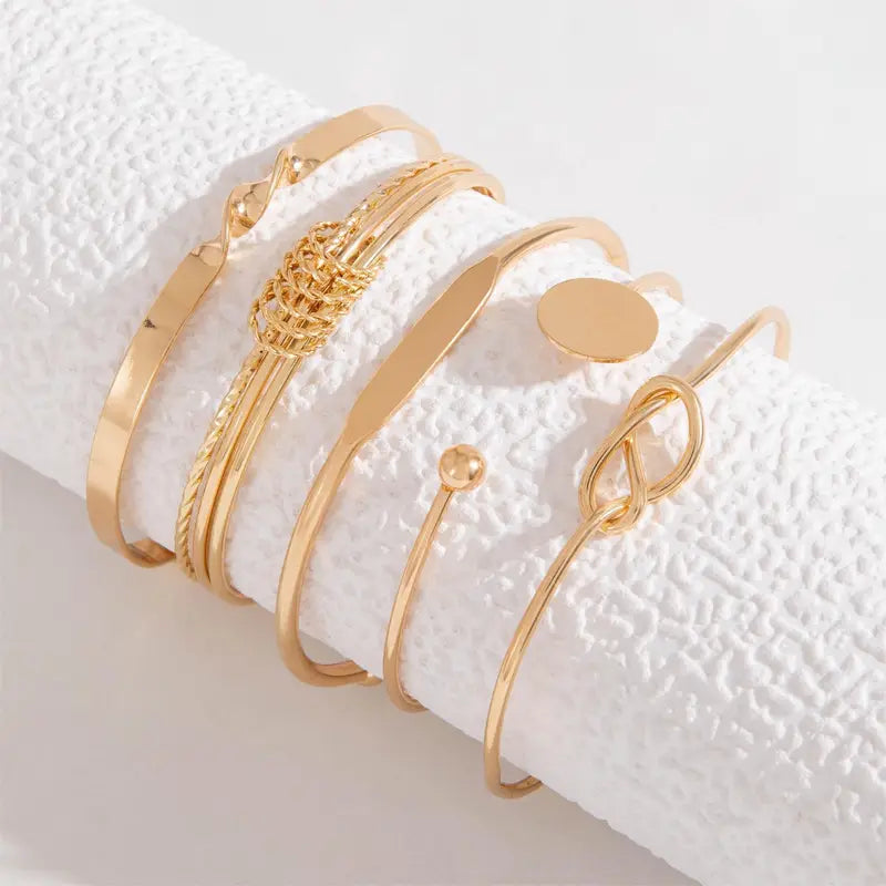 Knotted Elegance Bracelet Set | Gold