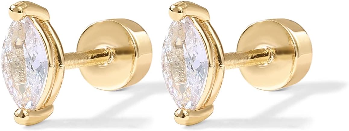 Pear Cut Studs | Gold