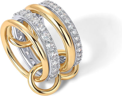 Interlock Stack Rings | Gold