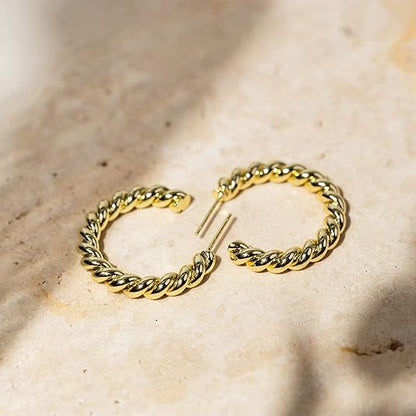 Rope Twist Hoops | Gold