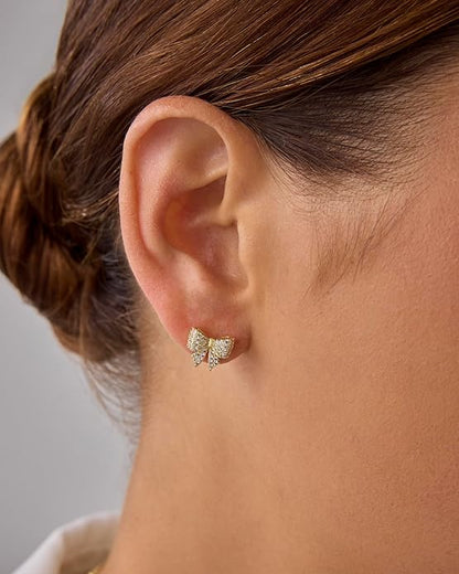 Bow Motif Earrings | Gold