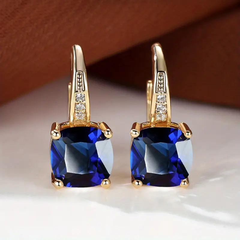 Mystic Stone Hoop Earrings | Gold