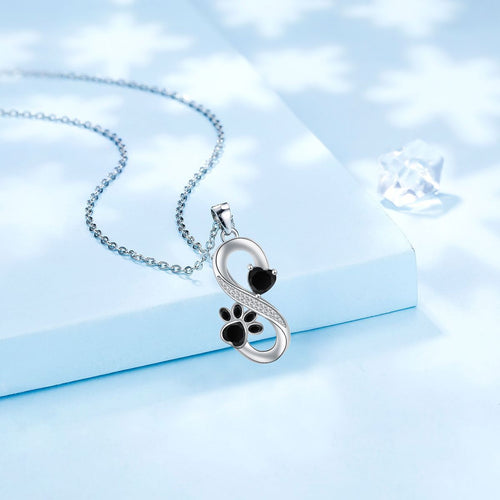 Infinite Symbol Necklace Hearts Paw Print