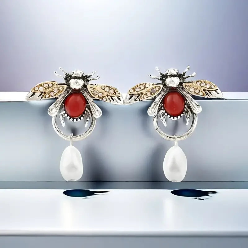 Vintage Bee Drop Earrings