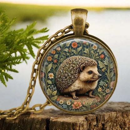 Forest Spirit Animal Glass Pendant Necklace