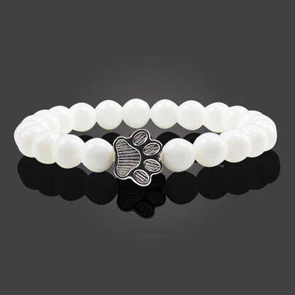 Beaded Paw Bracelet – Natural Stone Design