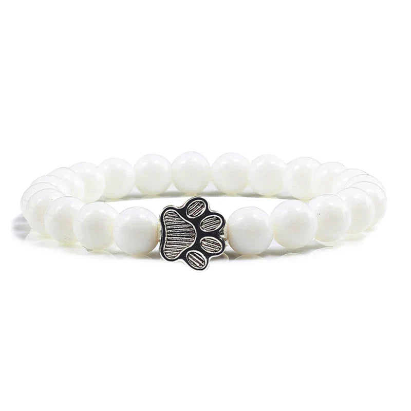 Beaded Paw Bracelet – Natural Stone Design
