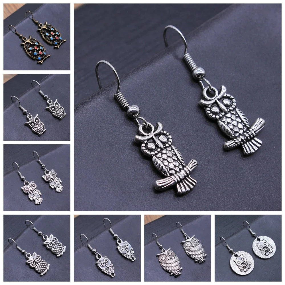 Vintage Owl Bohemian Dangle Earrings