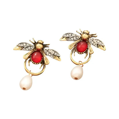 Vintage Bee Drop Earrings