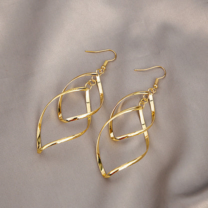 Minimalist Layered Drop Earrings | Gold