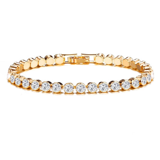 Round Cut Tennis Bracelet | Gold