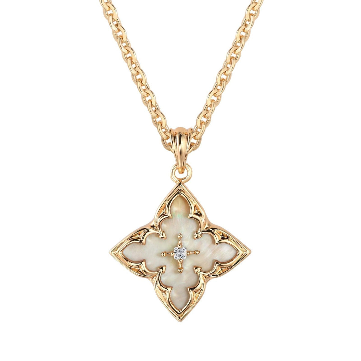 White Clover Pendant Necklace | Gold