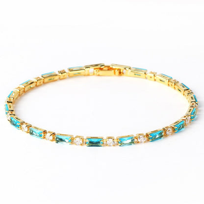 Natural Turquoise Stone Bracelet | Gold