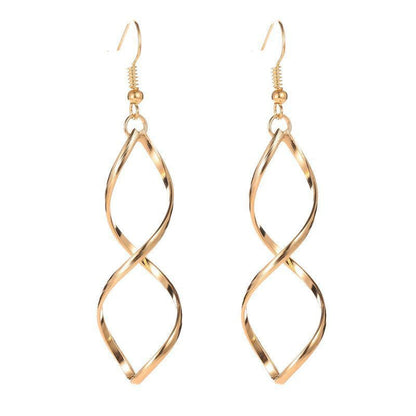 Spiral Dangle Earrings | Gold