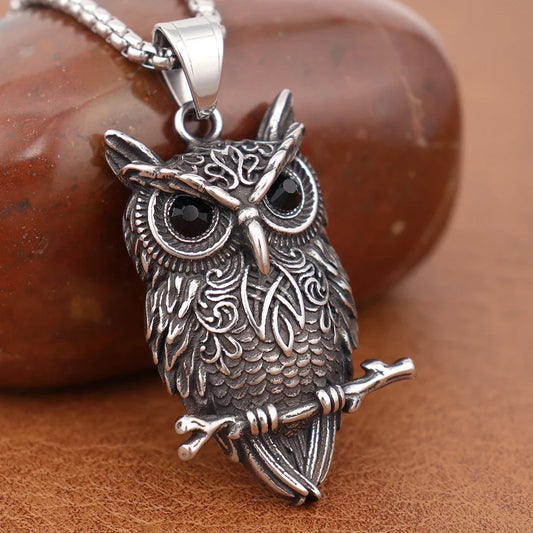 Vintage Owl Wisdom Pendant Necklace