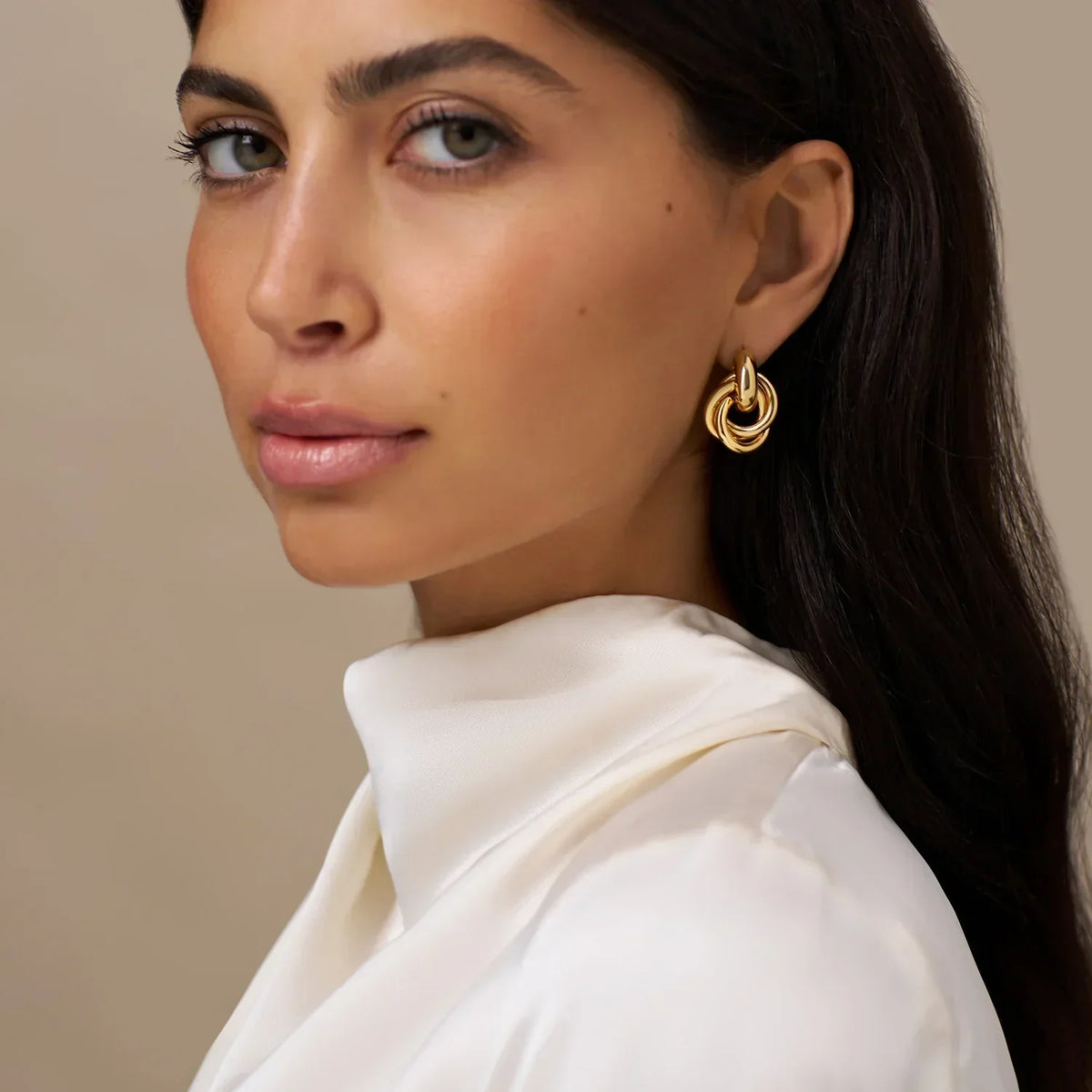 Statement Interlocking Earrings | Gold