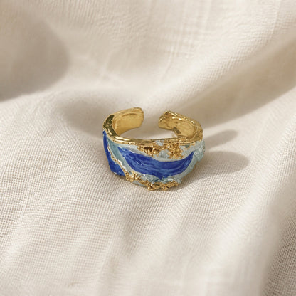 Ocean Wave Gold Ring