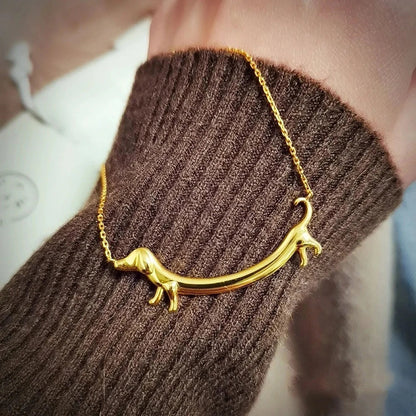 Gold-Tone Dachshund Necklace