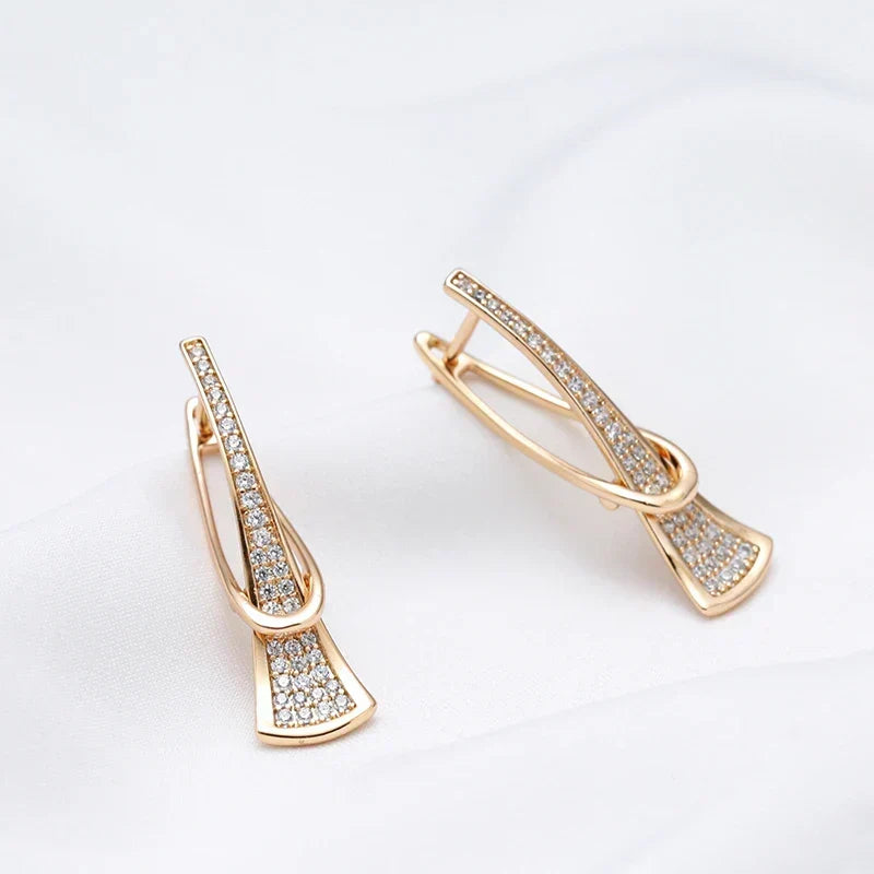 Radiant Layers Crystal Earrings | Gold
