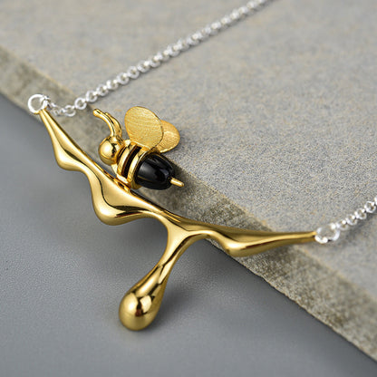 Dripping Honey & Bee Necklace